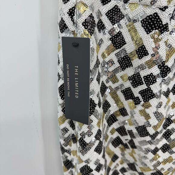 The Limited Sequin Dress 18 Gold Silver Metallic Sparkle Sleeveless Party NEW - Picture 5 of 9